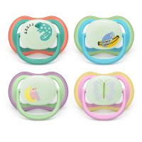 Set 2 suzete pentru bebelusi Philips Avent Ultra Air Nighttime, ortodontice, din silicon moale, ventilate, 6-18 luni, multicolor - 1