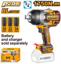 Filetanta cu Impact INGCO CIWLI201751 20V 3/4" 1750Nm Brushless cu 3 Tubulare - 2