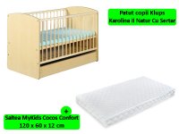 Patut Cu Sertar Klups Karolina II Natur + Saltea 12 - 1
