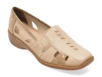 Pantofi RIEKER bej, 41385, din piele naturala - 1
