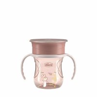 Canuta 360 Perfect de la Chicco, Anti-Scurgere, Ergonomica, Detasabila, 200 ml, Fara BPA, 12 luni+, Roz - 1