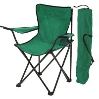 Scaune Pliabile cu Cotiere și Suport,  Pentru Camping sau Grădină,verde - 1