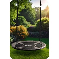 Leagan tip cuib pentru copii Neo-Sport Gri XXL, 100 cm, material impermeabil, cadru din otel, greutate suportata 150 kg - 1