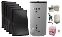 Pachet sistem solar presurizat, 5 x Panou solar plan Fornello 2.0 m² SPFP, Boiler cu 2 serpentine si rezistenta electrica FV50080S21, 9000 W, 500 l, grup pompare, controller, vas expansiune, antigel, aerisitor 1/2 - 1