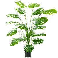 HOMCOM Arbore Monstera Deliciosa Artificial cu Ghiveci, 150 cm, Verde pentru Interior | Aosom Romania - 1