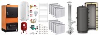 Pachet Incalzire Completa Fiama W 45 kW cu Puffer 1000 litri, Cos Inox, Calorifere Aluminiu Fornello Alvo si Boiler Termoelectric - 1