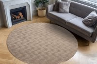 Covor Rotund Diamond Cut Taupe 200x200 cm - Eleganta si Confort - 3