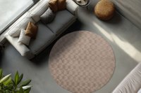 Covor Rotund Diamond Cut Taupe 200x200 cm - Eleganta si Confort - 4