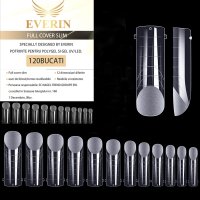 Tipsuri Full Cover Patrat Natural Slim 120 bucati- Everin - PN-SLIM - 1