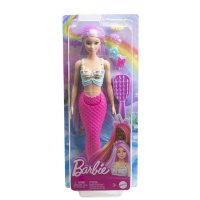 Papusa Barbie Dreamtopia - Sirena cu par mov si coada roz - 1