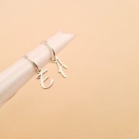 Cercei rotunzi - Hoops cu initiale personalizate - Argint 925 - 1