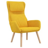 Scaun de relaxare gri deschis, tapitat cu catifea si picioare din lemn de hevea - 1