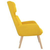 Scaun de relaxare gri deschis, tapitat cu catifea si picioare din lemn de hevea - 4