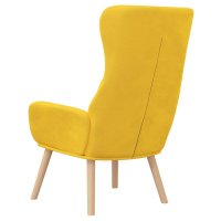 Scaun de relaxare gri deschis, tapitat cu catifea si picioare din lemn de hevea - 5