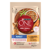 PURINA ONE MINI Adult, pui cu morcovi si fasole verde in sos, 85 g - 1