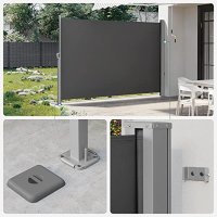 Copertina solara laterala, Songmics, Gri, 180x450 cm - 3