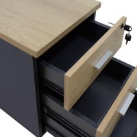 Sertar mobil Lotus in culoare stejar-gri inchis 40x47x55cm - 4
