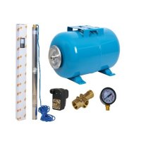Set Hidrofor IBO Dambat 50L cu Pompa Submersibila 3TI20, 0.55 kW, Debit 50 l/min, Inaltime Refulare 82 m, Cablu 20 m - 1