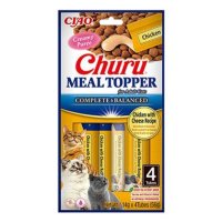 INABA Churu Meal Topper, Pui și Brânză, plic, tub recompense fără cereale pisici, (piure), 56g - 2