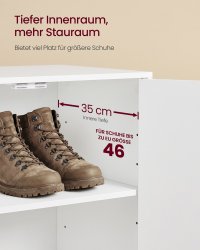 Dulap Pantofar Modern Custos cu 2 Uși, Alb, Dimensiuni 60x36x90.4 cm - 3