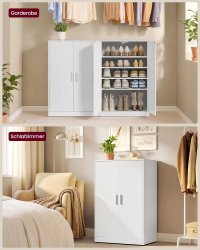 Dulap Pantofar Modern Custos cu 2 Uși, Alb, Dimensiuni 60x36x90.4 cm - 5