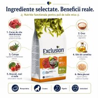 EXCLUSION Mediterraneo Monoprotein Puppy Small Breed cu Vită, hrană uscată pentru câini juniori, 2kg - 5