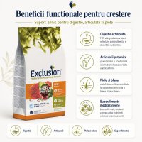EXCLUSION Mediterraneo Monoprotein Puppy Small Breed cu Vită, hrană uscată pentru câini juniori, 2kg - 4