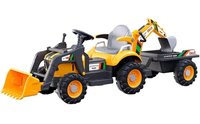 Tractor electric pentru copii cu remorca si accesorii, Kinderauto BRJ1588, 70W, 12V, galben - 1