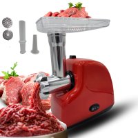 Masina electrica de tocat carne Craft-Tec MX714, 3500W, 1.2kg/min, 2 site inox, functie reverse, rosie - 2