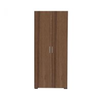 Dulap CORINNE, 2 usi, 4 rafturi, nuc, cant vanilie, 80x50x188 cm - 1