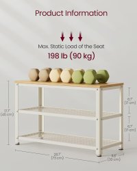 Pantofar Vasagle Alb 30 x 73 x 45 cm - 3