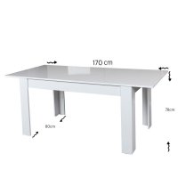 Masa Dining Oblo - Shiny Alb - 4