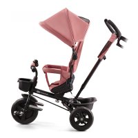 Tricicleta pentru copii Kinderkraft Aveo Rose Pink de la 9 luni, cu sezut rotativ, suport pentru picioare, maner cu control al directiei, gentuta si cos pentru accesorii - 4