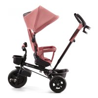 Tricicleta pentru copii Kinderkraft Aveo Rose Pink de la 9 luni, cu sezut rotativ, suport pentru picioare, maner cu control al directiei, gentuta si cos pentru accesorii - 5