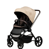 Carucior pentru copii Buba Kanatitza Nougat 2 in 1 cu suspensii, scaun reversibil, rucsac, suport pahar, plasa insecte si husa ploaie - 7