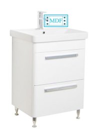 Set Baza front MDF si Lavoar seria 501, cu sertare, 60 cm, alb - 1