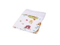 Paturica din bumbac cu model caprioare si plus minky alb 80x80 cm - 1