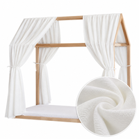 Set Little Amy cu 2 baldachine din voal dublu texturat, 2 x 280 cm, pentru pat casuta 70 x 140 cm, alb - 3
