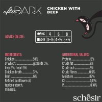 SCHESIR After Dark, Pui și Vită, conservă hrană umedă fără cereale pisici, (în supă), 80g - 5