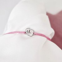 Bratara Picioruse cu Diamant Natural - Aur 14K Galben/Roz/Alb si Snur Reglabil - 1
