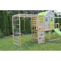 Casuta de gradina lime Lodge cu tobogan, leagan si modul sport Wendi Toys - 2