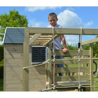 Casuta de gradina lime Lodge cu tobogan, leagan si modul sport Wendi Toys - 5