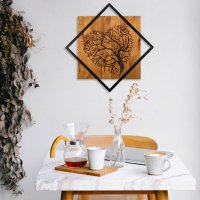Tablou din lemn si metal Tree Nuc 54x54 cm - 1