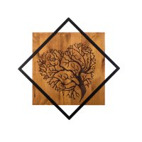 Tablou din lemn si metal Tree Nuc 54x54 cm - 2