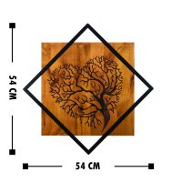 Tablou din lemn si metal Tree Nuc 54x54 cm - 3