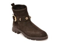 Ghete casual dama GRYXX 4842616, maro, din piele intoarsa - 1