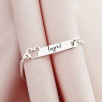 Bratara personalizata - Soricel cu fundita din Argint 925 - Lantisor pentru fata/baiat - 1