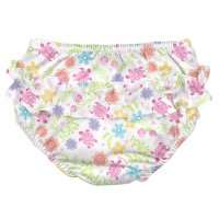 Slip fete White Turtle Floral SPF 50+ refolosibil cu capse si volanase 24 luni - 1