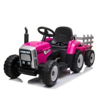 Tractor Electric Baby Mix Erick Pink cu Telecomanda si Remorca - 1