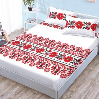 Cearsaf de pat cu elastic si 2 fete de perna Edno V1 180x200 cm (Finet) - 1